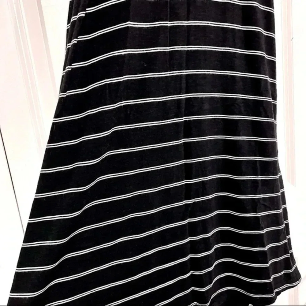 MADEWELL Sleeveless A-line Black & White Striped Tank Dress Size Small - Picture 2 of 8